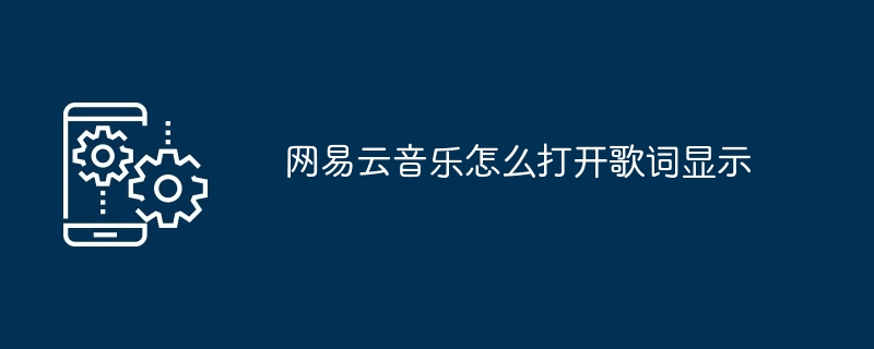 网易云音乐怎么打开歌词显示